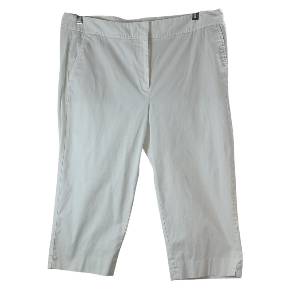 Talbots Womens Sz 14 White Pedal Pushers 90s Y2K Casual Beach Summer Pants